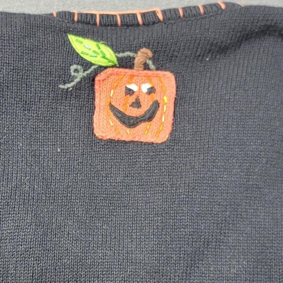 VTG EUC Bobbie Brooks Halloween Pumpkin Sweater Vest Womens XL Jack O Lantern - Picture 6 of 6